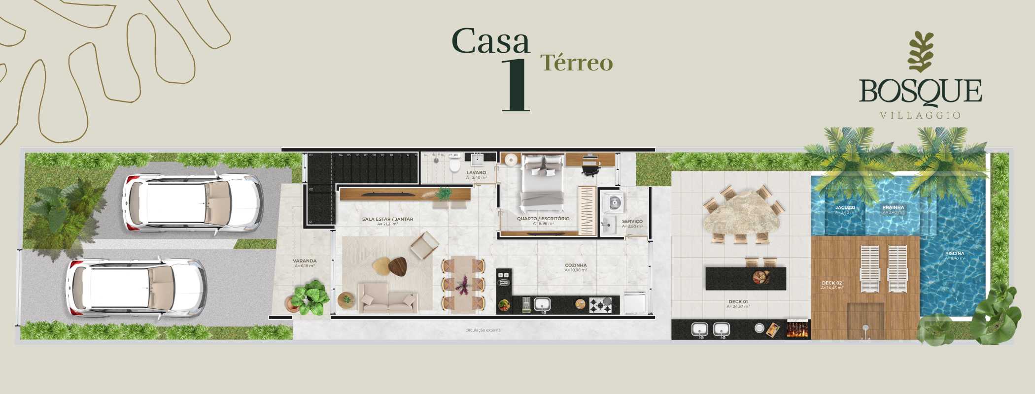 Planta - Sobrado em condomínio à venda, no Bosque Villaggio em Eusébio, Olho D'água, com 3 quartos, 121m² - Elanio Medeiros - Corretor de Imóveis